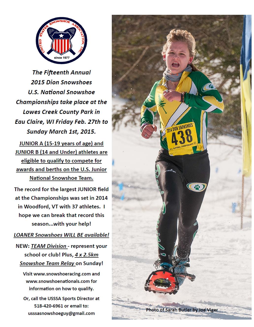 Snow Shoe Racing: 2015 Dion Snowshoes Junior Nationals
